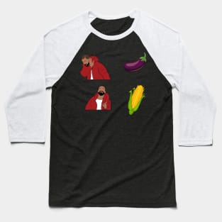 Corn Meme Eggplant Emoji Baseball T-Shirt